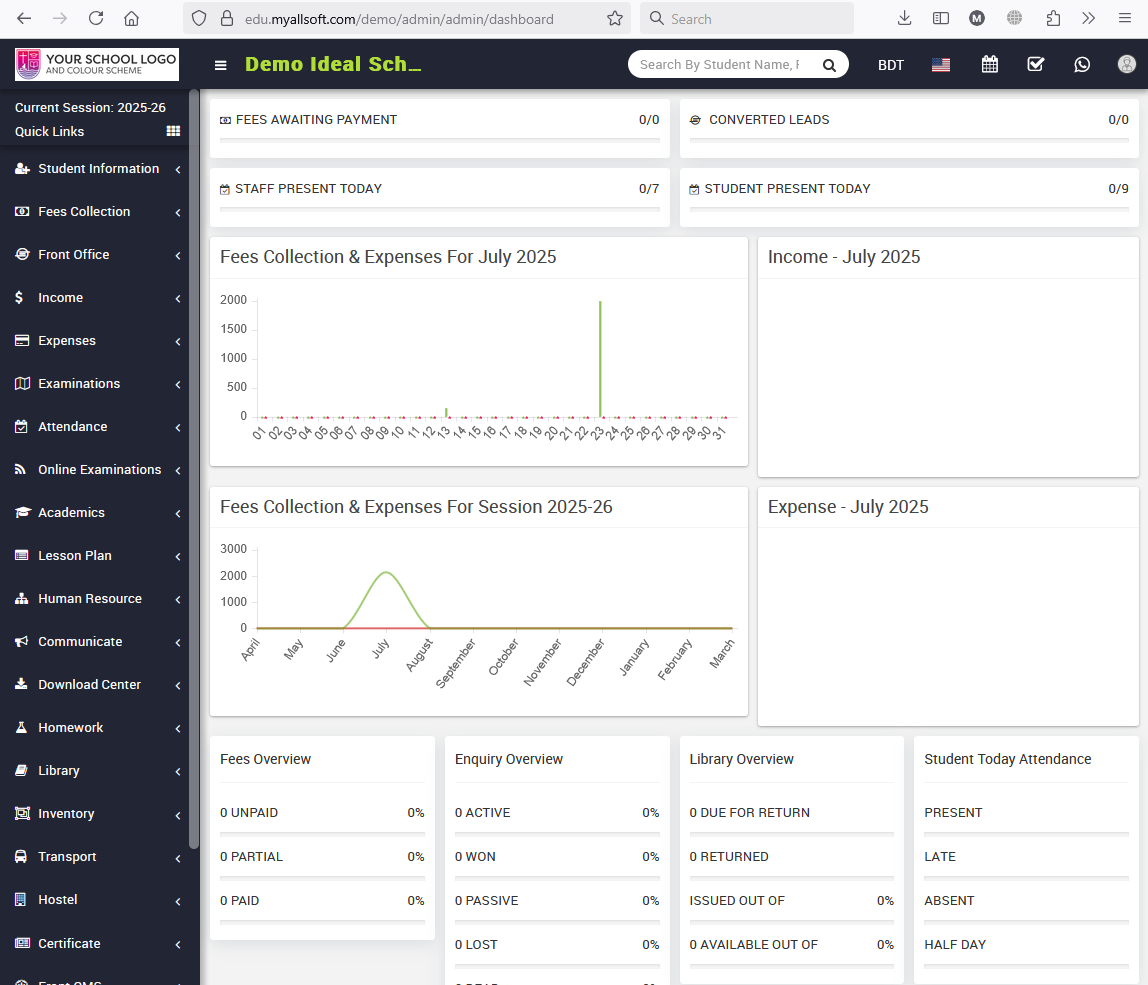 A2Z School  | Education Management System
